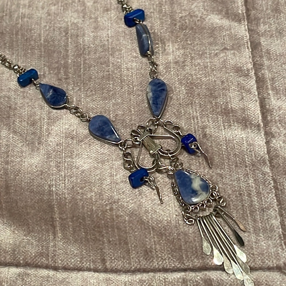 Southwestern Natural Blue Gemstone Necklace - Picture 1 of 8